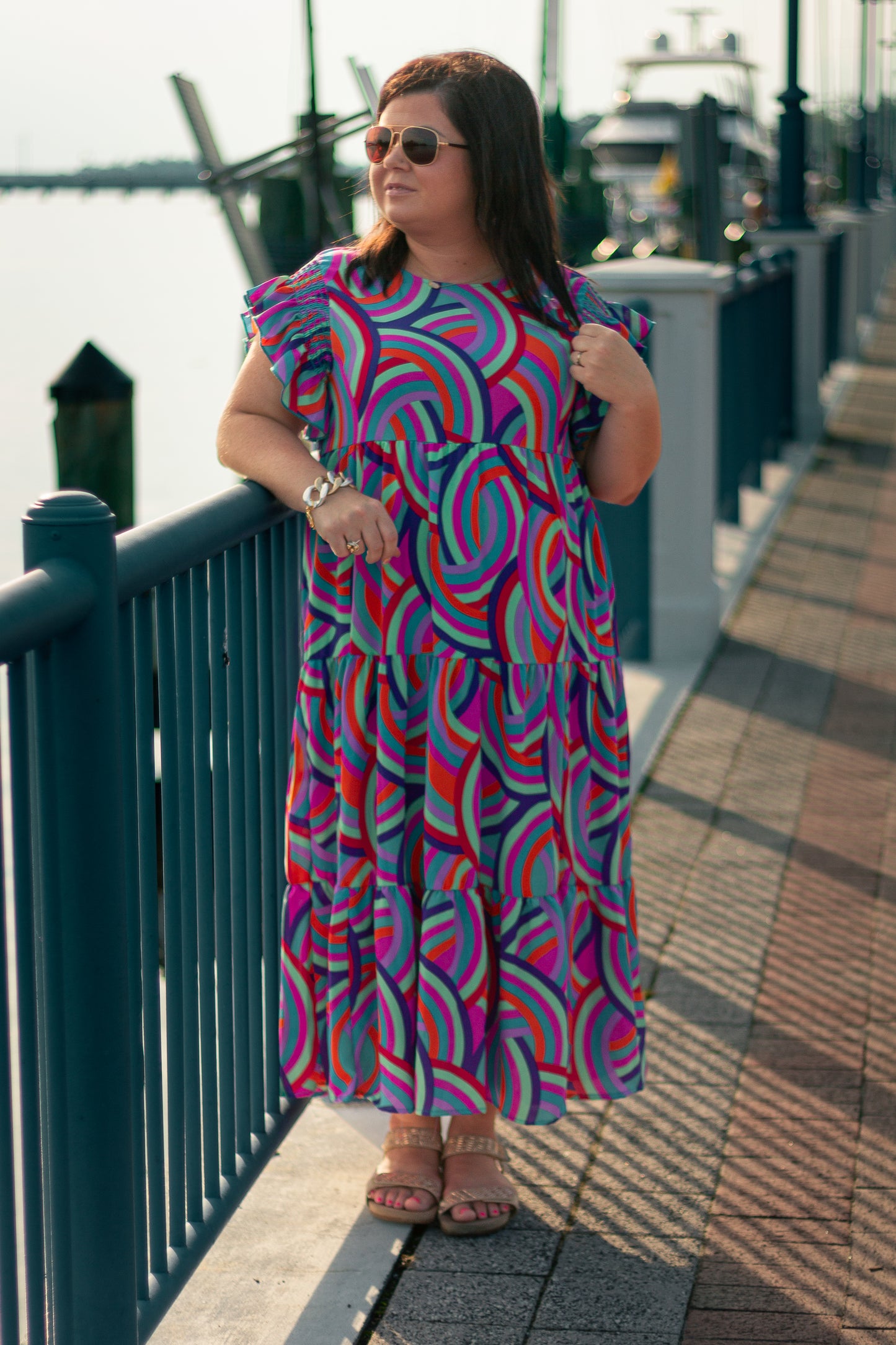 Maxi Geometric Print Woven Dress