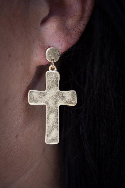 Gold Cross Earrings