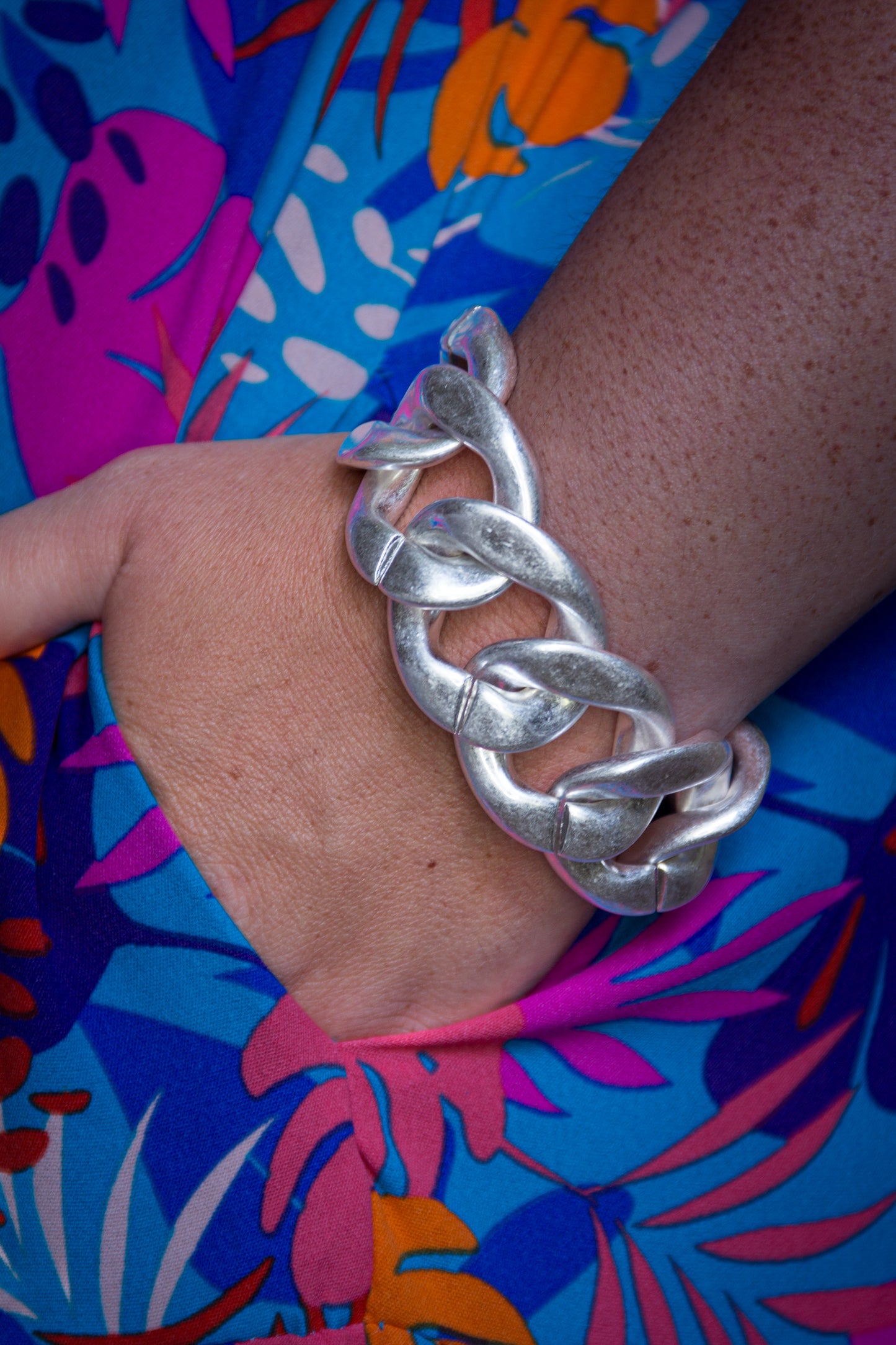 Chunky Burnished Chain Bracelet