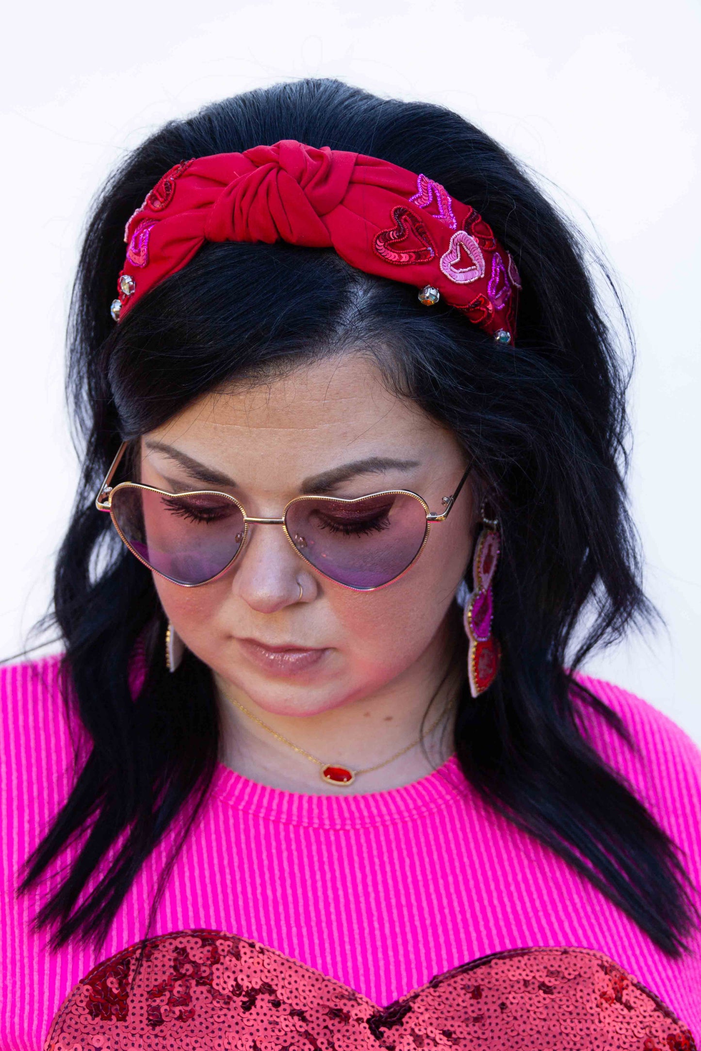 Valentine's Theme Jeweled Heart Headband